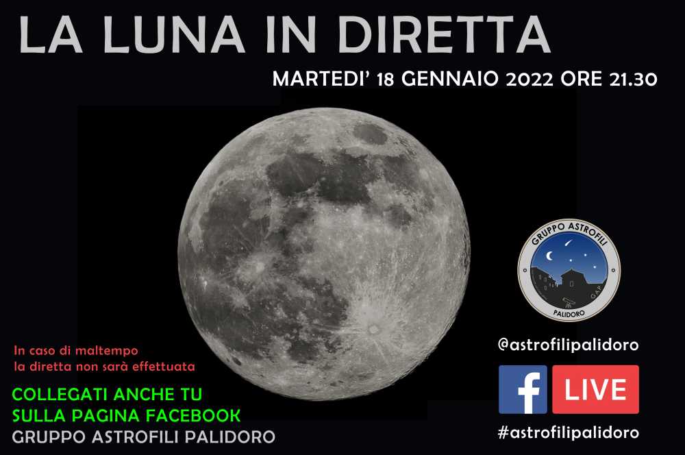 Martedì la prima luna piena dell’anno in diretta web grazie agli Astrofili di Palidoro