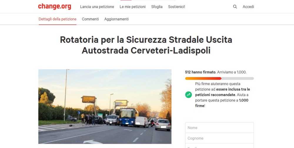 petizione rotatoria settevene cerveteri a12