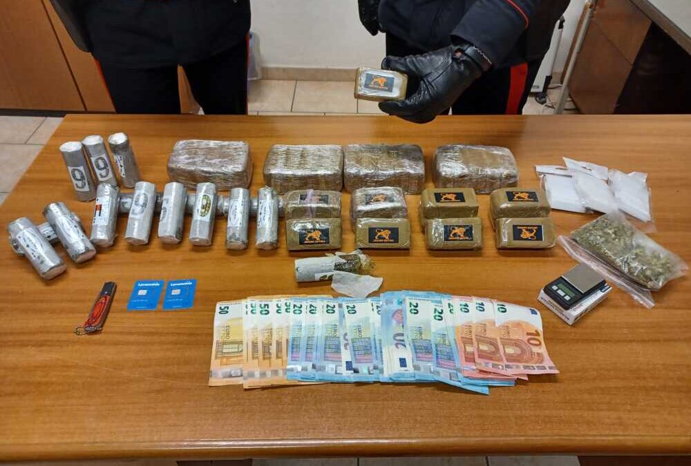 Sorpreso con quasi 5 chili di hashish: 22enne arrestato dai Carabinieri di Civitavecchia
