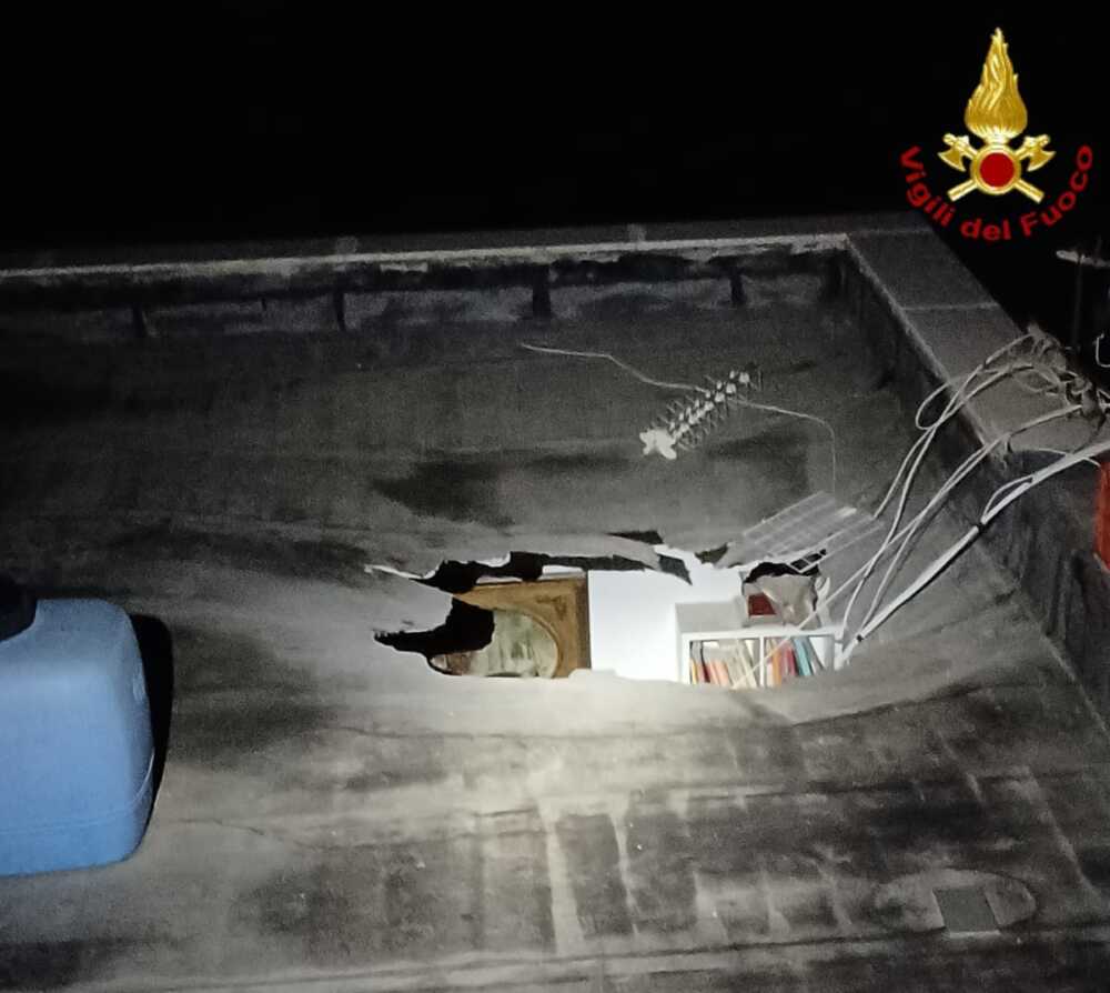 solaio terrazza crollo vigili fuoco pompieri vvf