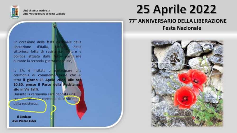 vittime della resistenza omaggia le vittime della Resistenza invece dei caduti santa marinella m5s