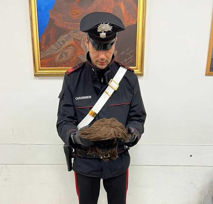 Carabinieri La parrucca usata dal rapinatore (2) Carabinieri La parrucca usata dal rapinatore (2)