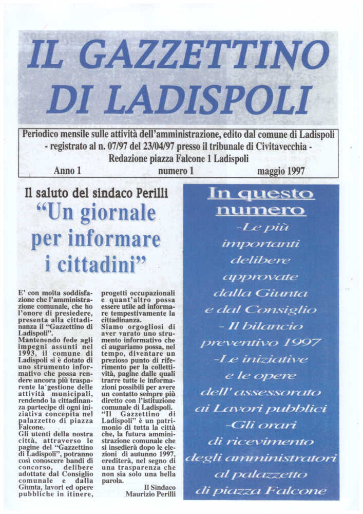 Gazzettino ladispoli Primo numero