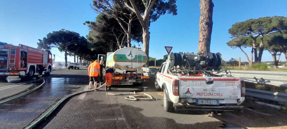 incendio palo prociv cerveteri vvf vigili fuoco pompieri 1