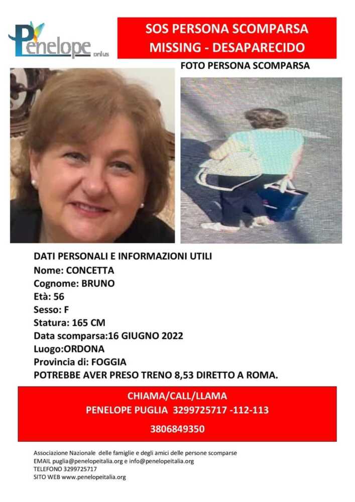 Concetta Bruno scomparsa Concetta Bruno scomparsa