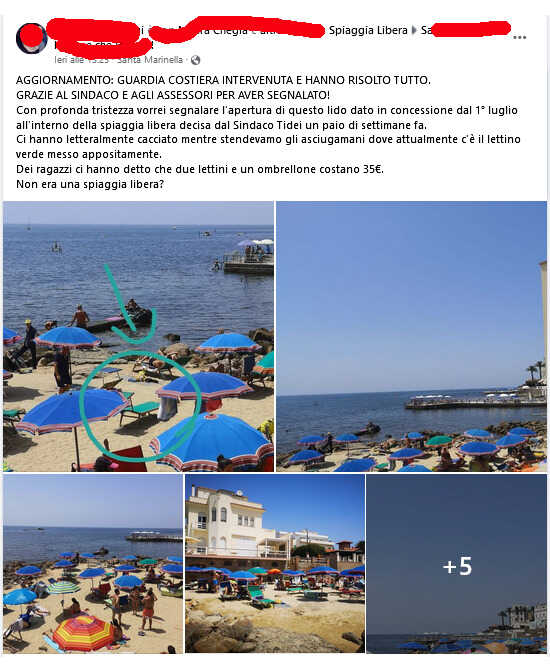 cacciata spiaggia libera santa severa