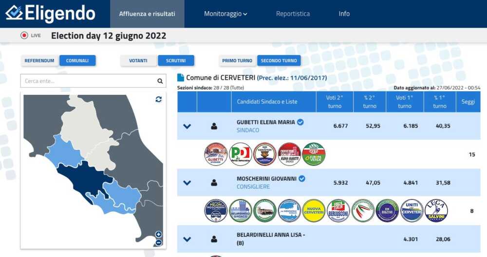 elezioni cerveteri 2022