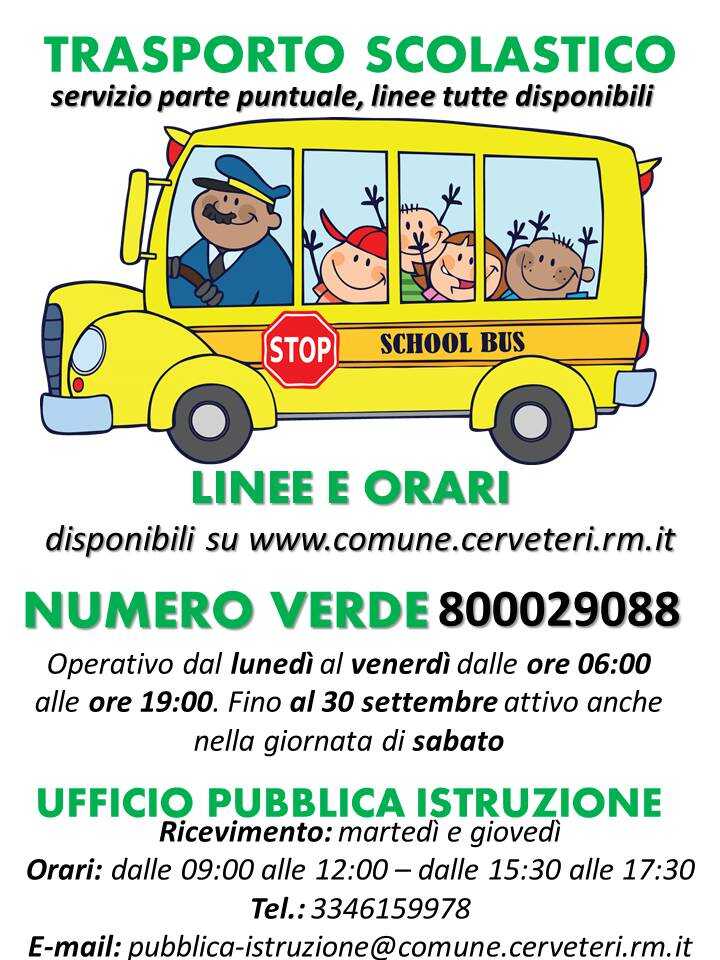 Trasporto Scolastico - locandina cerveteri scuolabus