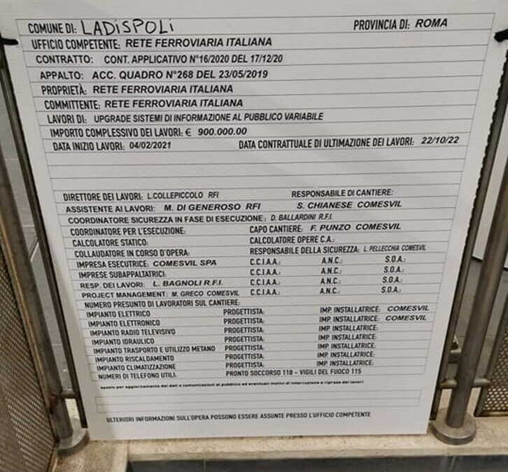 Parte l’installazione dei monitor alla stazione di Ladispoli