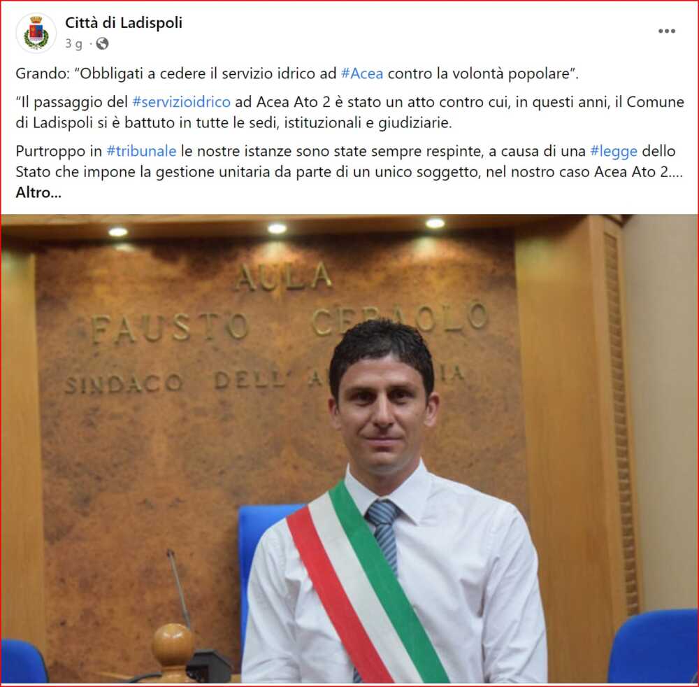 pagina facebook comune città ladispoli