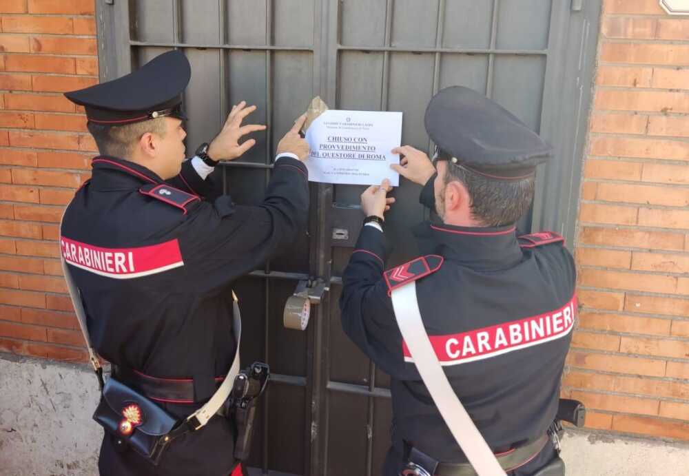 BRACCIANO - I Carabinieri chiudono il locale di morlupo sigilli