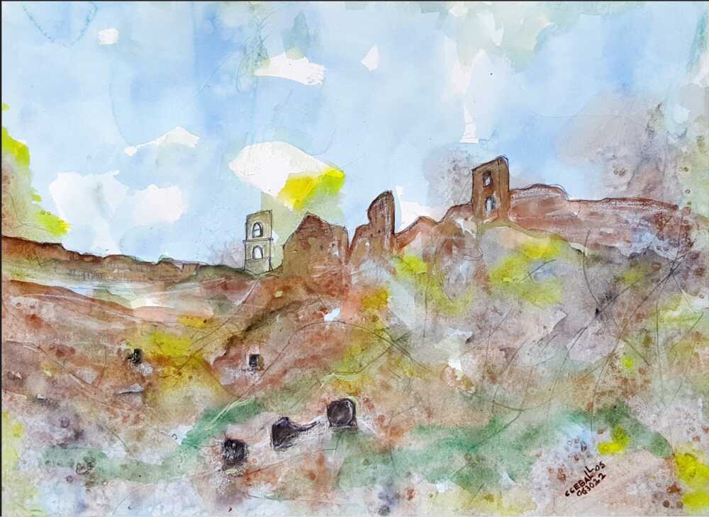 Cesar Ceballos, Cielo blu sopra Tombe Etrusche quadro ceballos canale