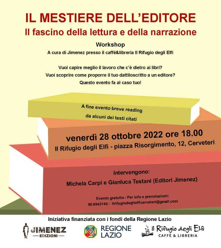 workshop Il mestiere dell'editore - il fascio della lettura e della narrazione rifugio elfi cerveteri