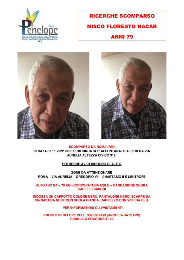 Floresto Nisco scomparso