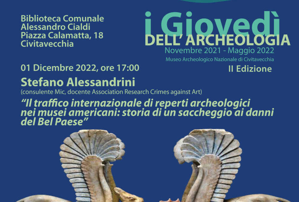 “I Giovedì dell’Archeologia”, in biblioteca a Civitavecchia si parla del traffico internazionale di reperti