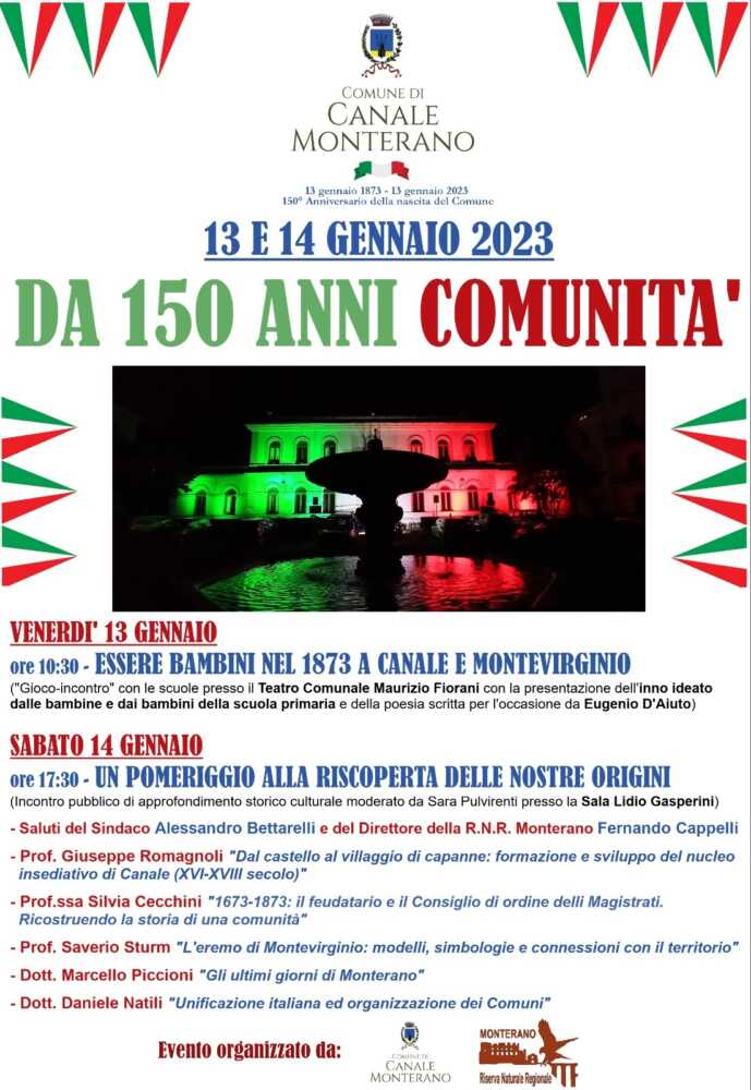 LOCANDINA 150 anni canale monterano LOCANDINA 150 anni canale monterano