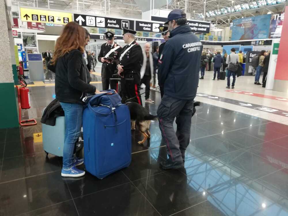 CP AEROPORTI – I controlli dei Carabinieri all’aeroporto di Fiumicino (1) CP AEROPORTI - I controlli dei Carabinieri all'aeroporto di Fiumicino (2)