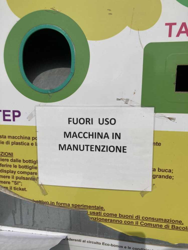 mangiaplastica fuori servizio