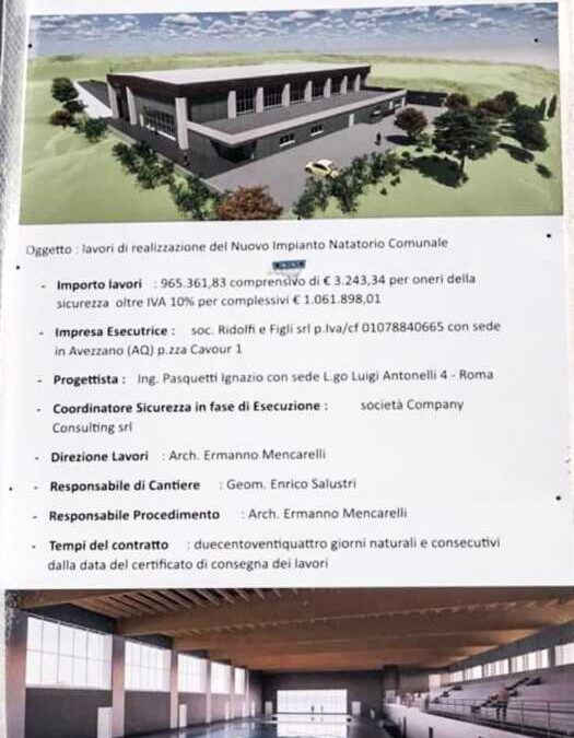 Piscina di Santa Marinella, mercoledì la consegna dei lavori