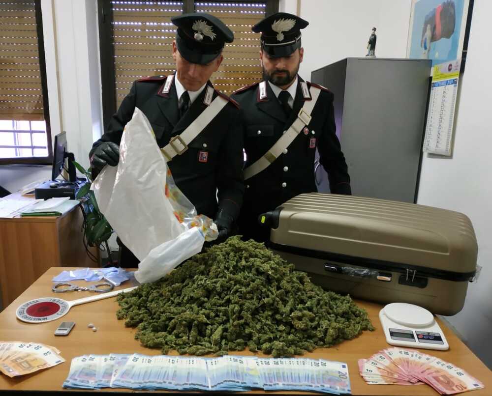 PROVINCIALE - Parte della droga sequestrata dai Carabinieri (1)