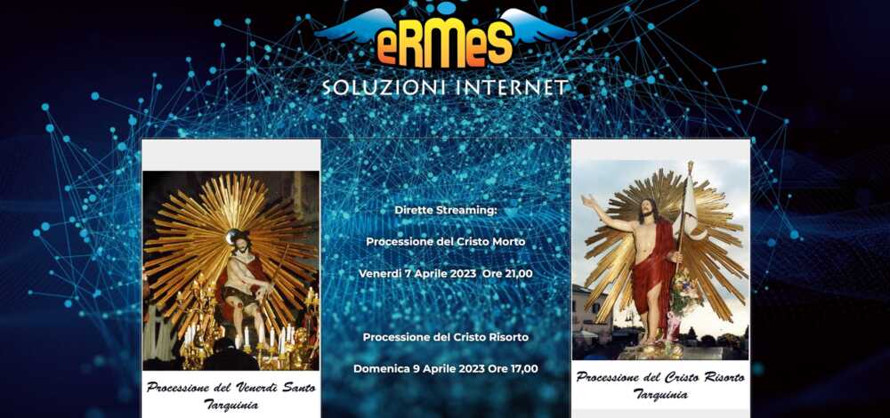 A Tarquinia le processioni del Venerdì Santo e del Cristo Risorto trasmesse in diretta streaming