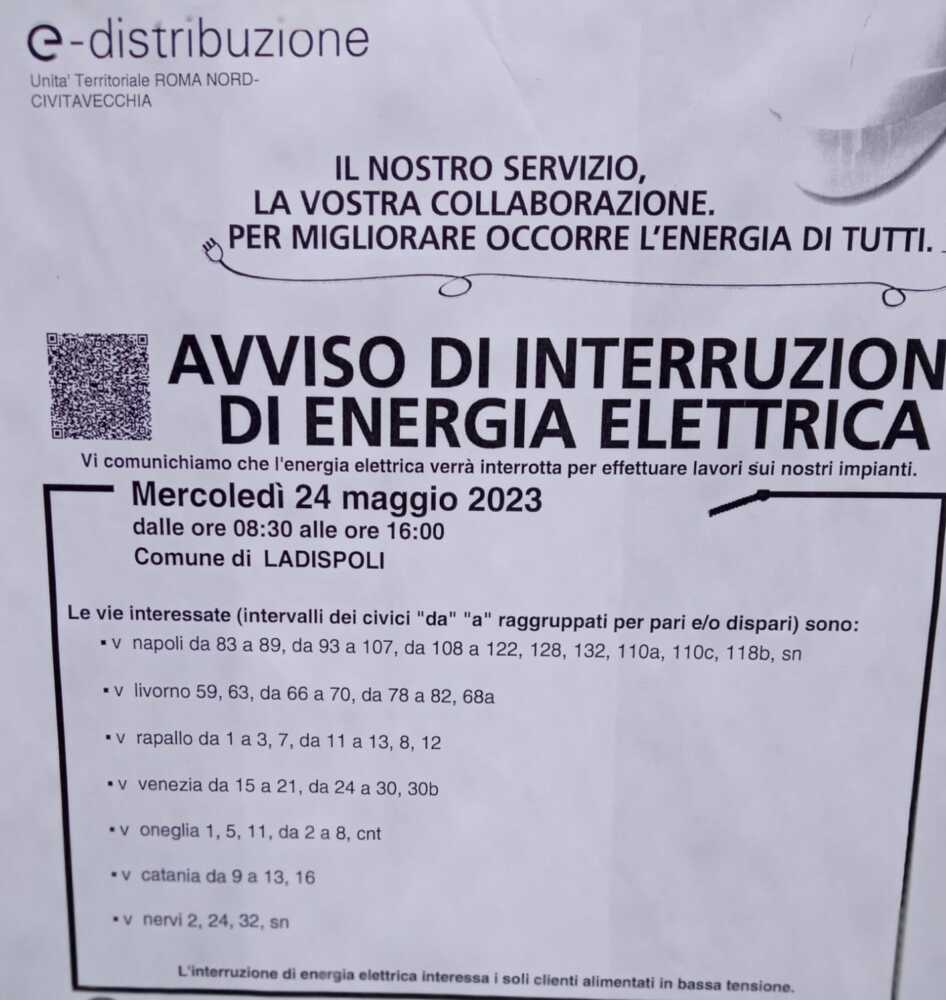 interruzione elettrica ladispoli interruzione elettrica ladispoli