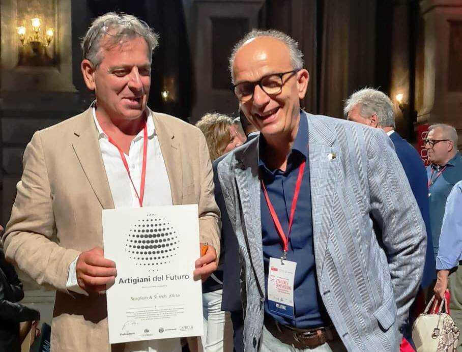 Maurizio Feliziani e Daniele Parolo stucchi oriolo cna Maurizio Feliziani e Daniele Parolo stucchi oriolo cna