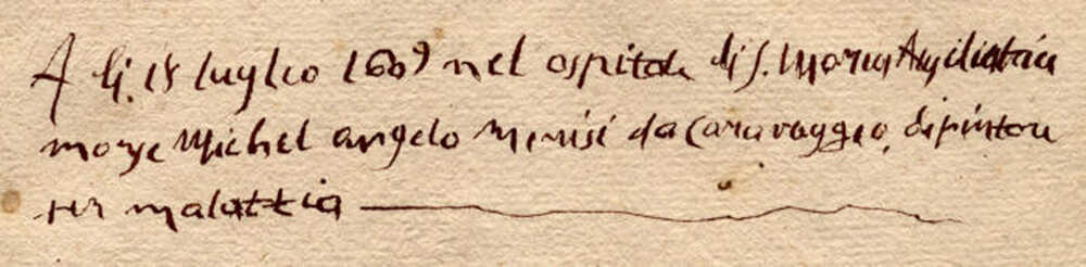 Caravaggio atto morte