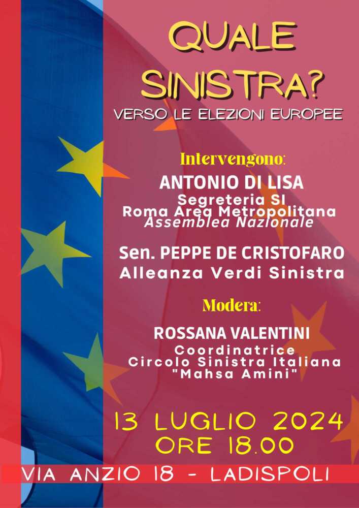 Peppe De Cristofaro di Alleanza Verdi Sinistra e il segretario di Si di Roma Antonio Di Lisa ladispoli