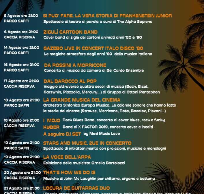 “Sere d’agosto 2023” a Santa Marinella, il programma completo degli eventi estivi