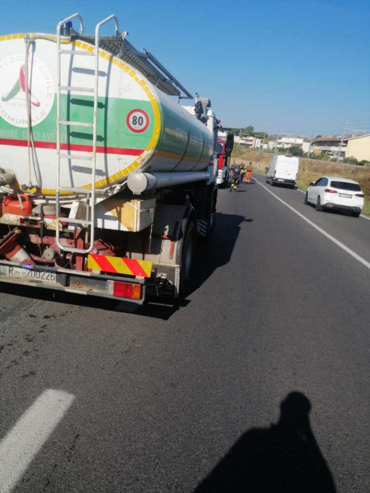 Incendio protezione civile cerveteri a santa marinella