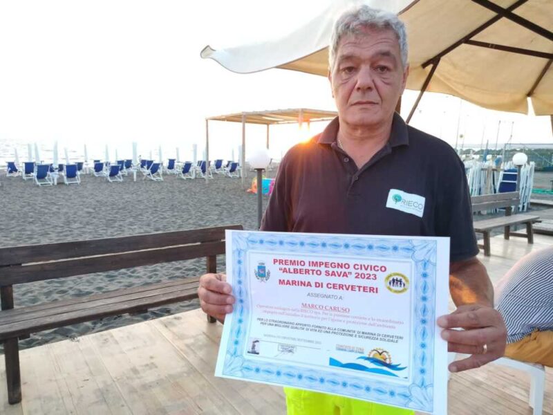 Marco Caruso, igiene urbana Rieco Spa premiato con il Premio Impegno Cerveteri