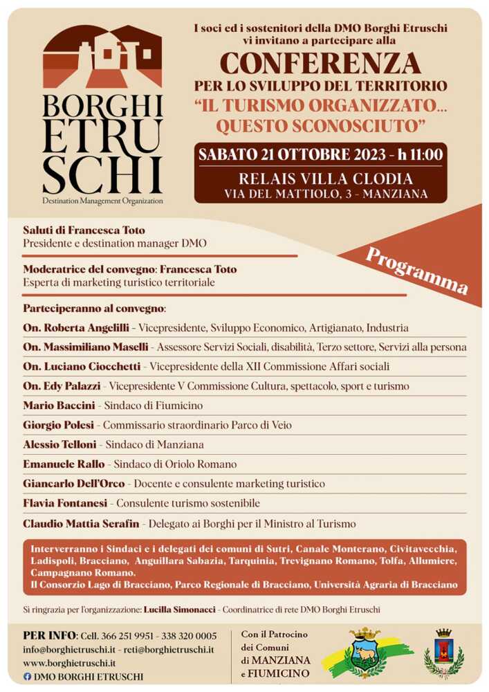 1 locandina 21 ottobre DMO Borghi Etruschi manziana turismo convegno 1 locandina 21 ottobre DMO Borghi Etruschi manziana turismo convegno