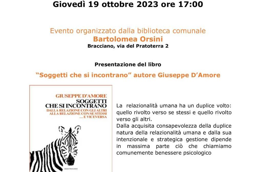 Libri, alla biblioteca comunale di Bracciano si presenta “Soggetti che si incontrano”