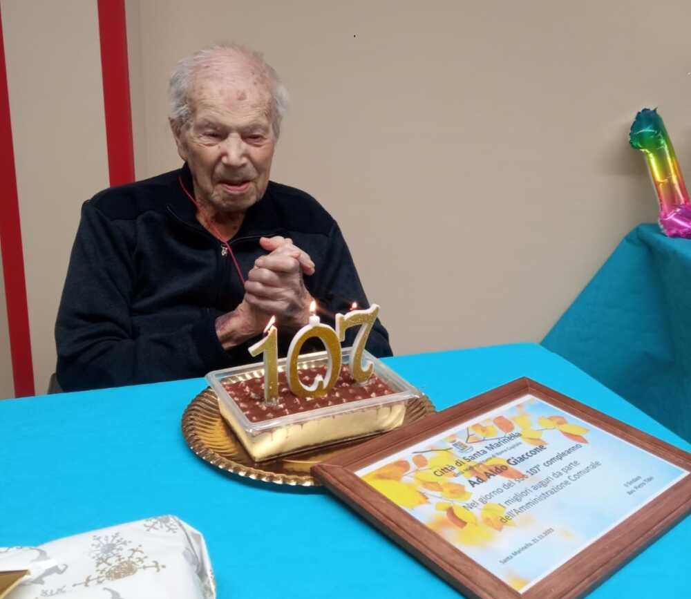 107 anni del signor Aldo Giaccone santa marinella