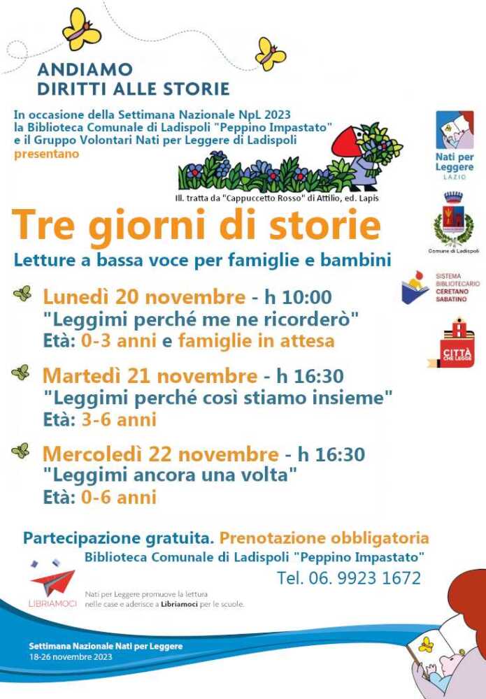 20-21-22 novembre 2023 – Biblioteca Ladispoli – Gruppo NpL-Settimana Nazionale 20-21-22 novembre 2023 - Biblioteca Ladispoli - Gruppo NpL-Settimana Nazionale