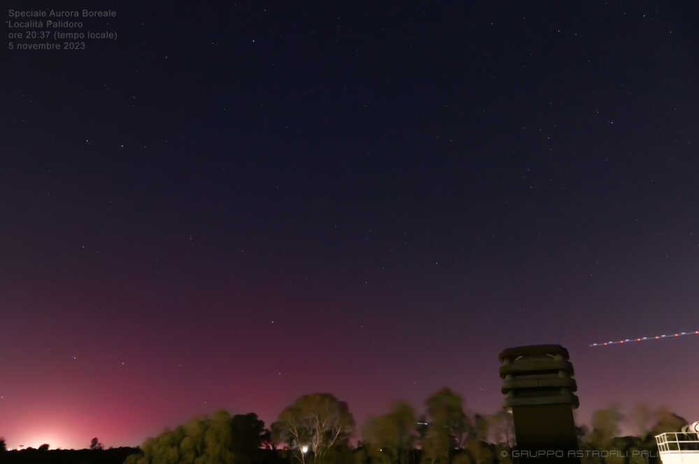 L’aurora boreale immortalata dagli Astrofili di Palidoro