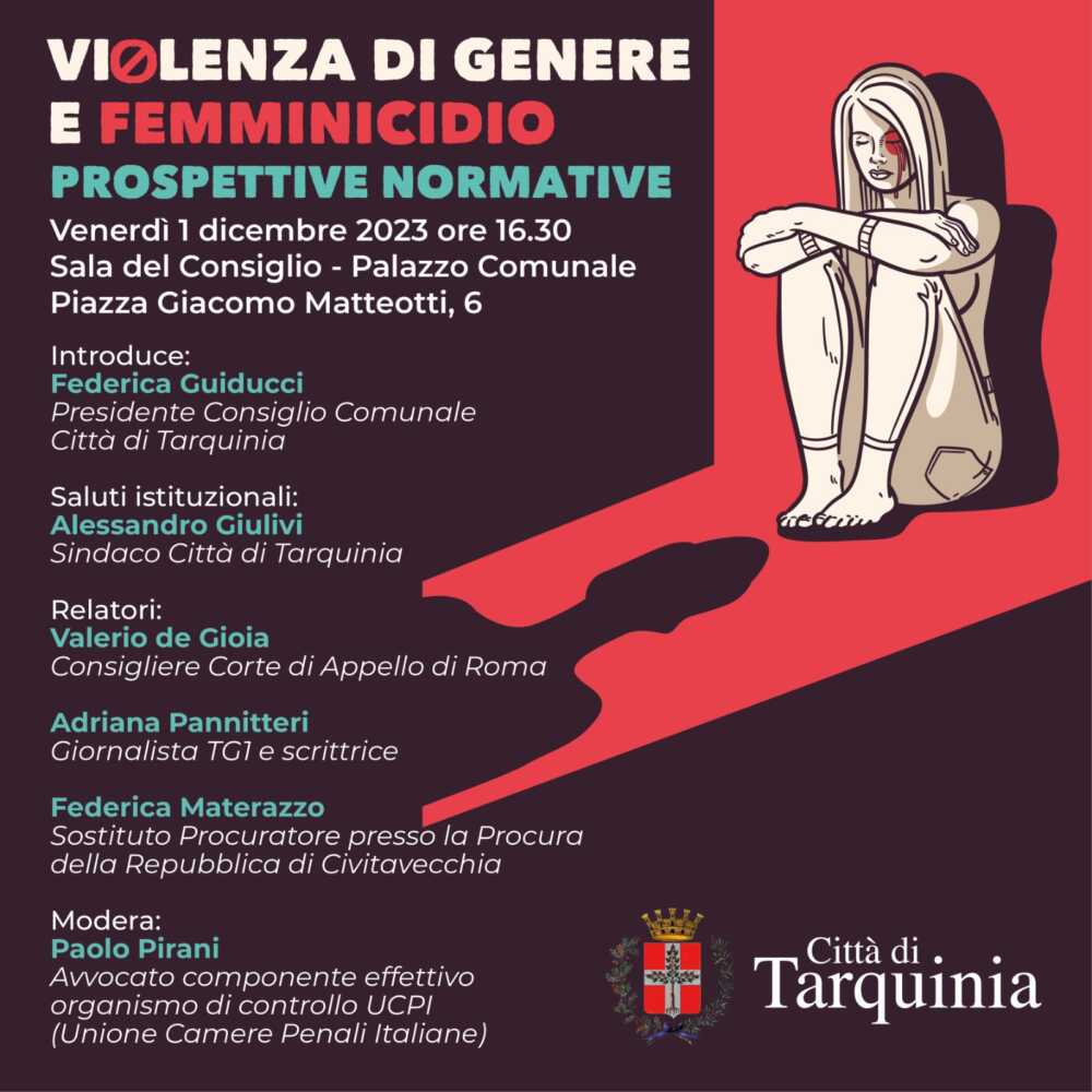 locandina convegno 1 dicembre femminicidio tarquinia