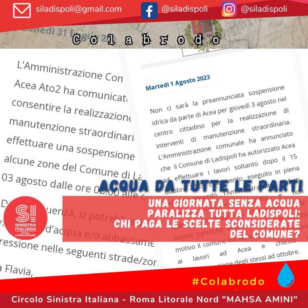 si ladispoli acqua idrico