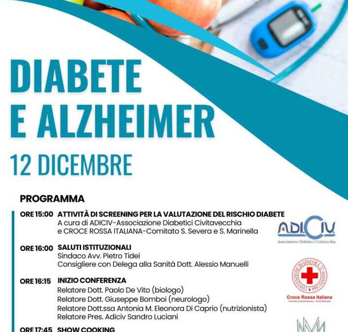 “Diabete e Alzheimer”, conferenza all’aula consiliare di Santa Marinella