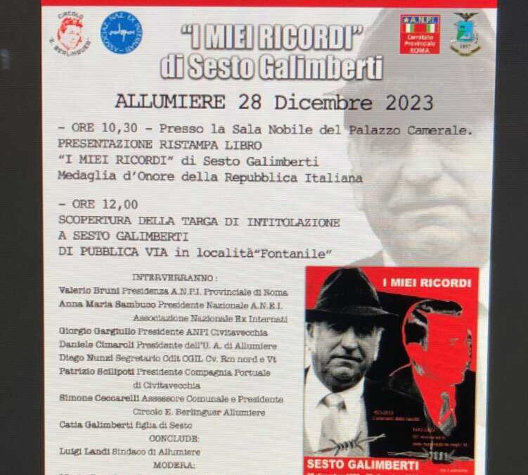 Allumiere ricorda Sesto Galimberti