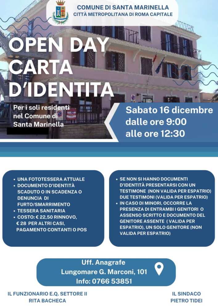 carta identità santa marinella