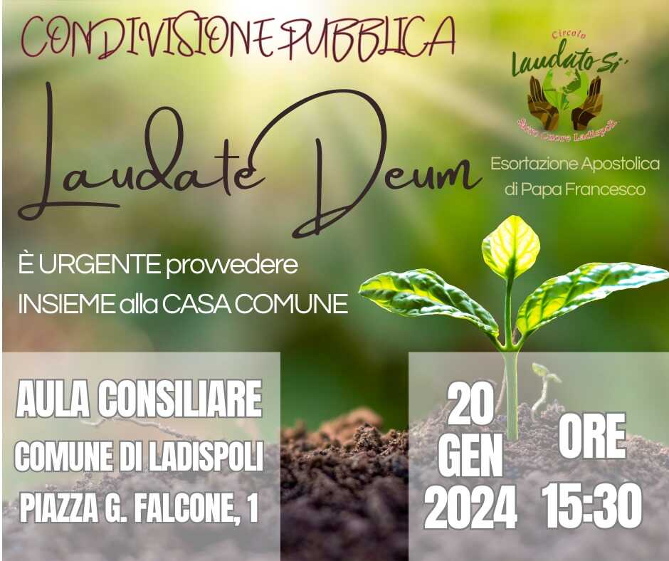 LOCANDINA 20 gennaio laudato sì ladispoli LOCANDINA 20 gennaio laudato sì ladispoli