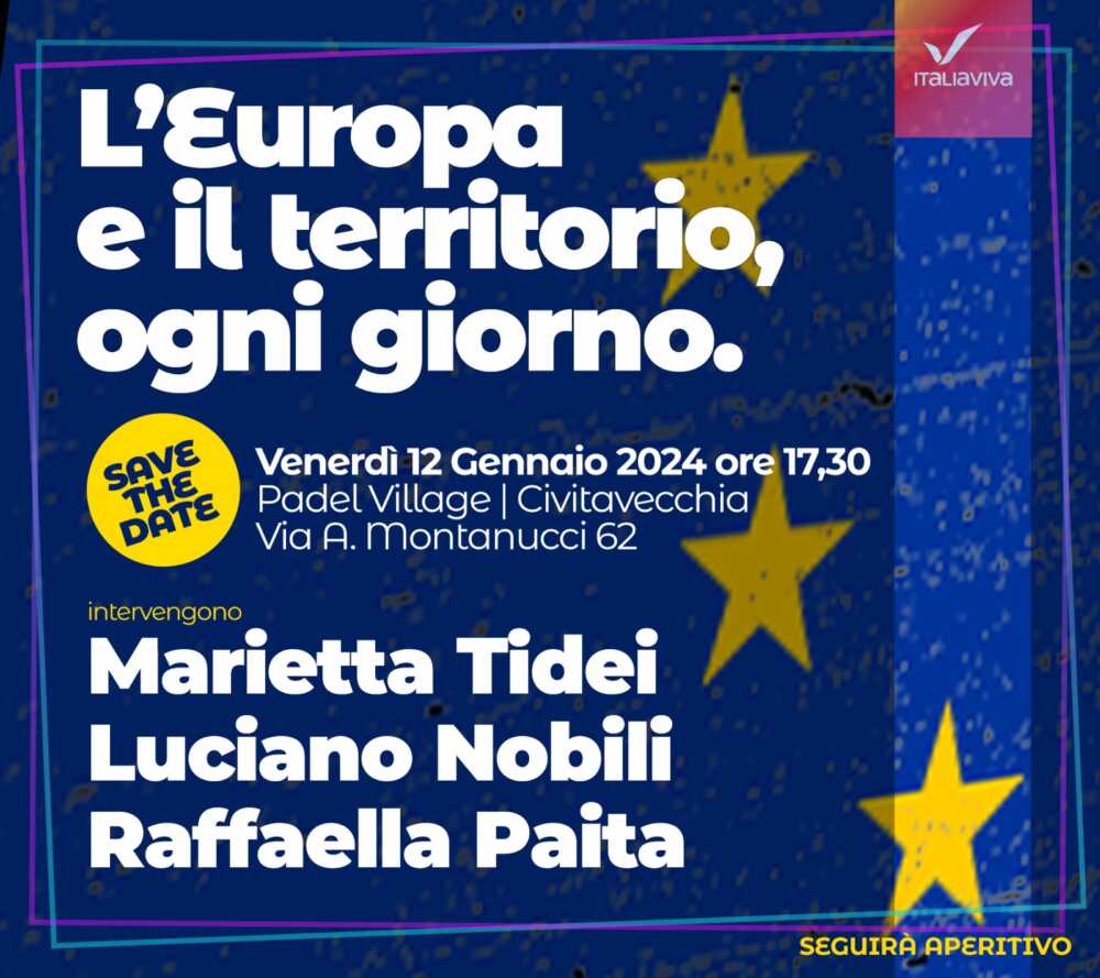 Locandina incontro Civitavecchia venerdì 12 gennaio 2024 - Tidei, Nobili, Paita