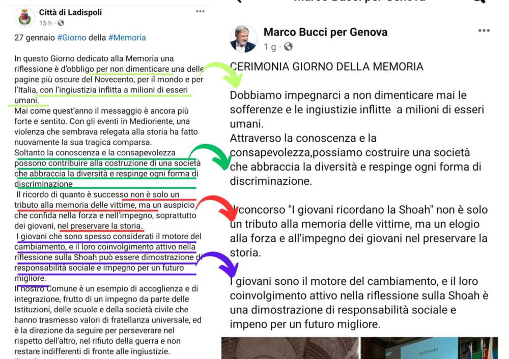 discorso giornata memoria copiato genova si ladispoli
