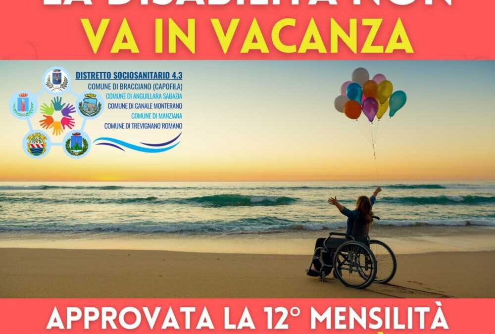 Dodicesima mensilità per le persone disabili del distretto di Bracciano, Anguillara Sabazia, Canale Monterano, Manziana e Trevignano