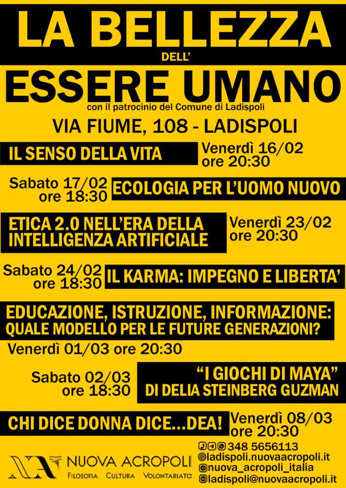 PROGRAMMA La Bellezza dell Essere Umano Nuova Acropoli PROGRAMMA La Bellezza dell Essere Umano Nuova Acropoli