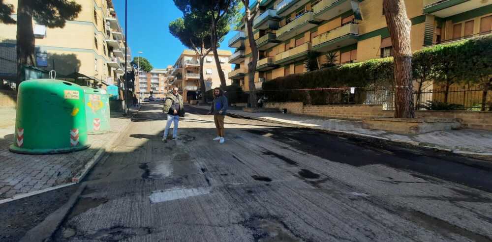 perello lavori asfalto civitavecchia via matteini
