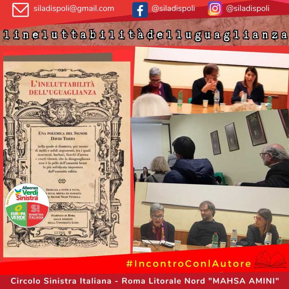 Sinistra Italiana Litorale Nord Mahsa Amini L'ineluttabilità dell'uguaglianza David Tozzo libro