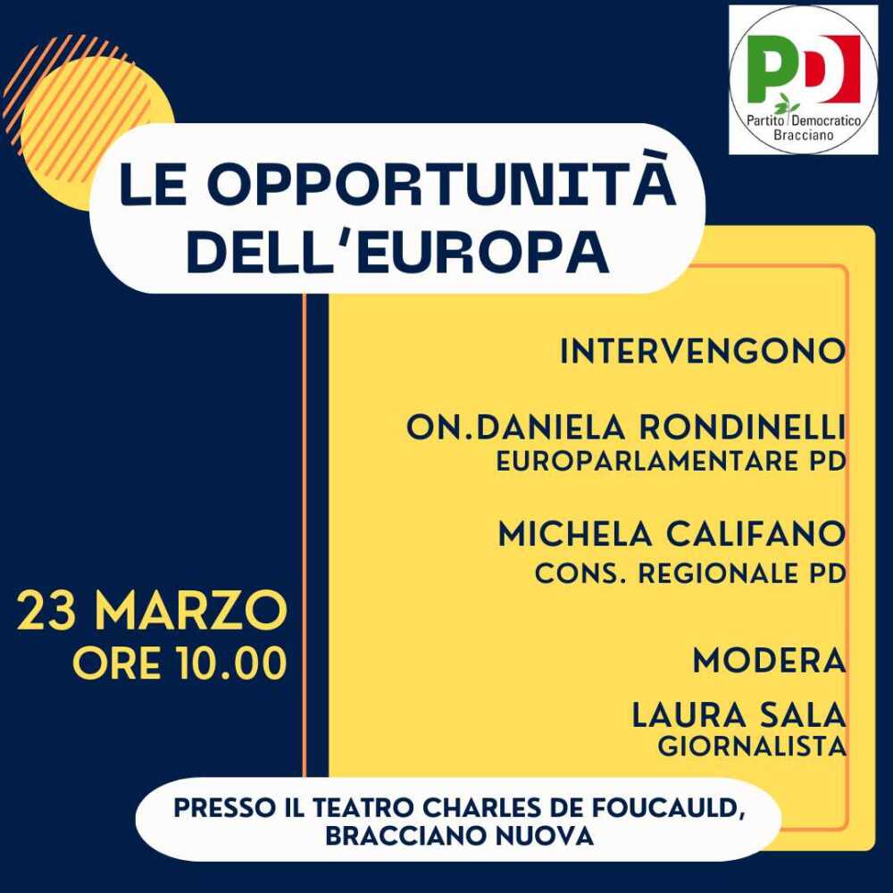 evento europee opportunità europa pd bracciano